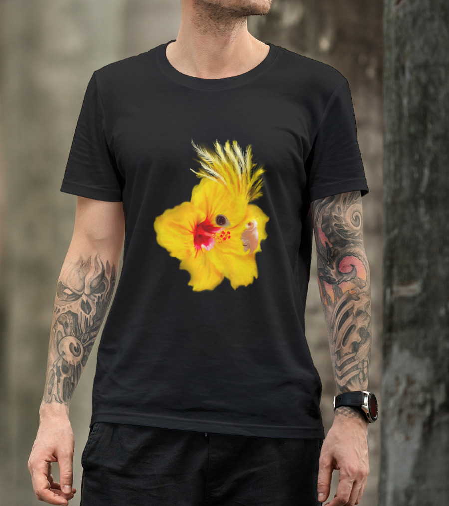 Yellow Cockatiel Hibiscus Fusion T-Shirt