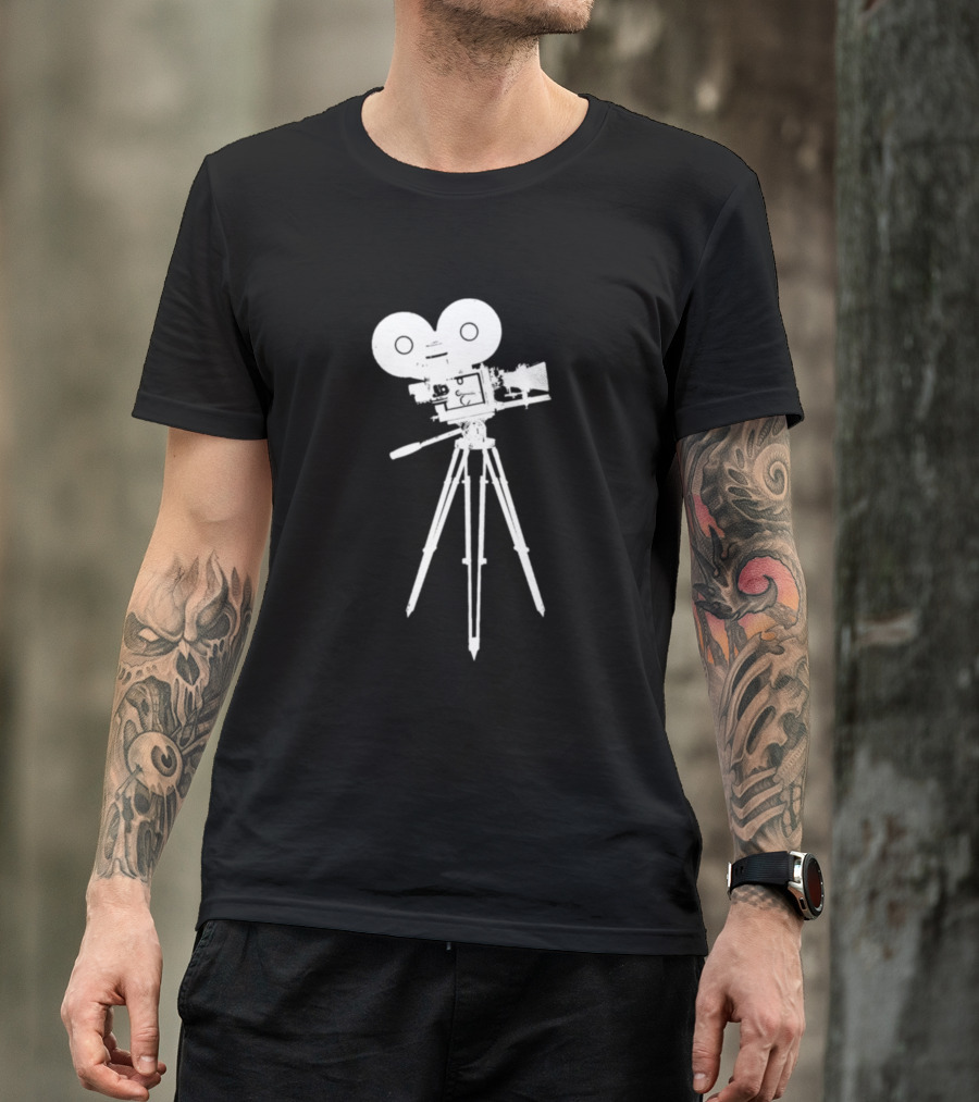 35Mm Film Camera Vintage Movie Camera Tripod T-Shirt