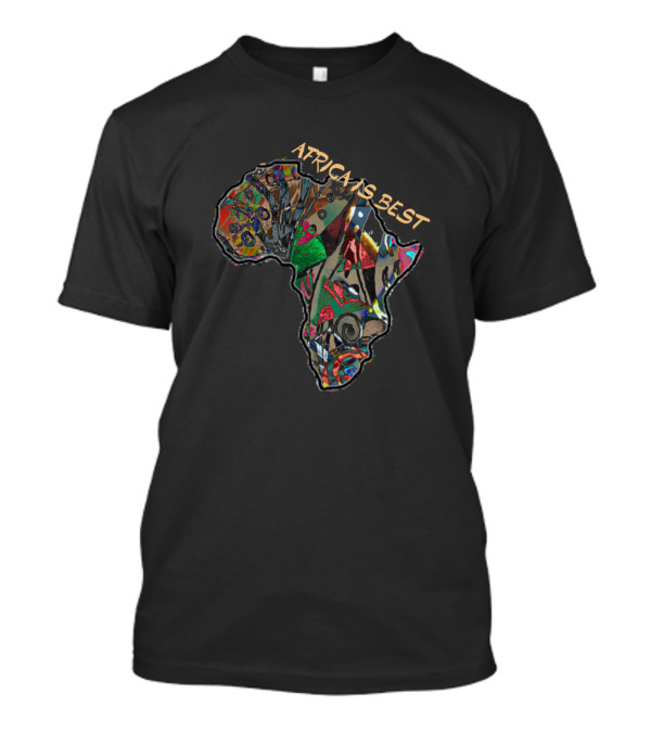 AFRICA IS BEST Vibrant Multicolor Abstract Map T-Shirt