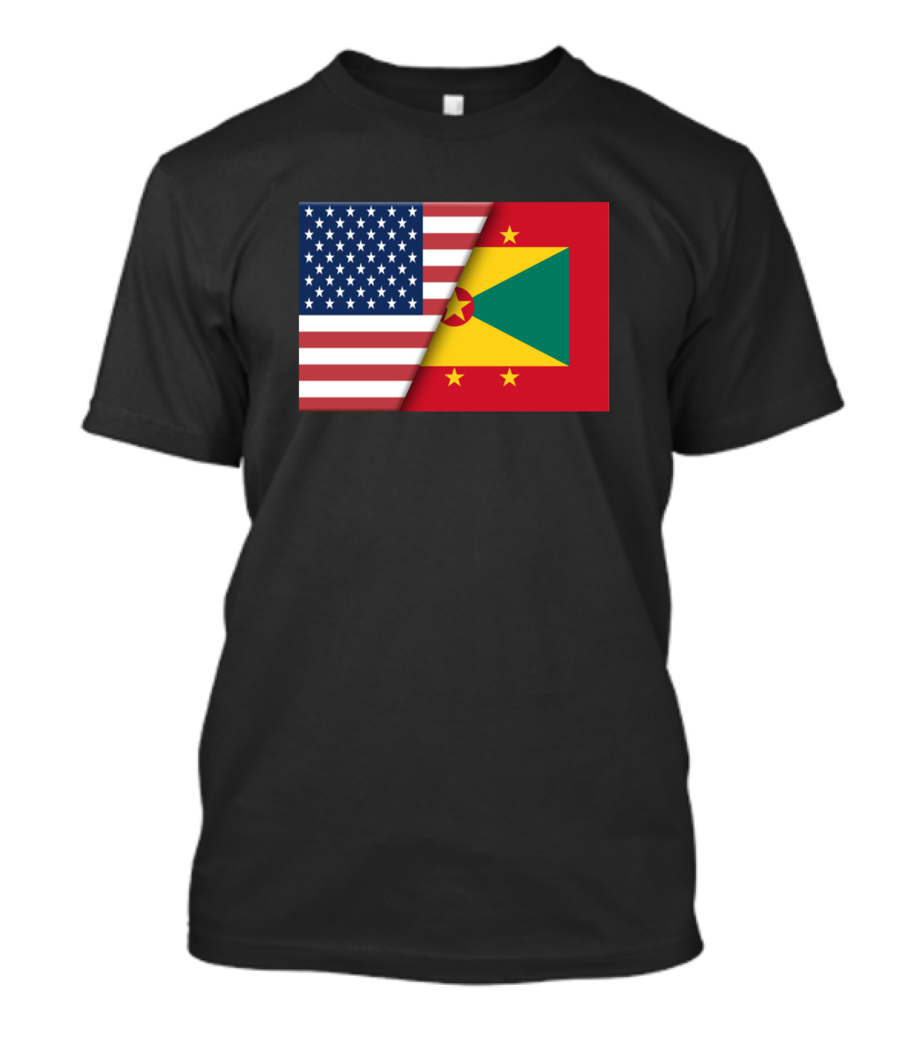 Usa Flag Grenada Flag Immigrant Ancestry Homeland Pride T-Shirt