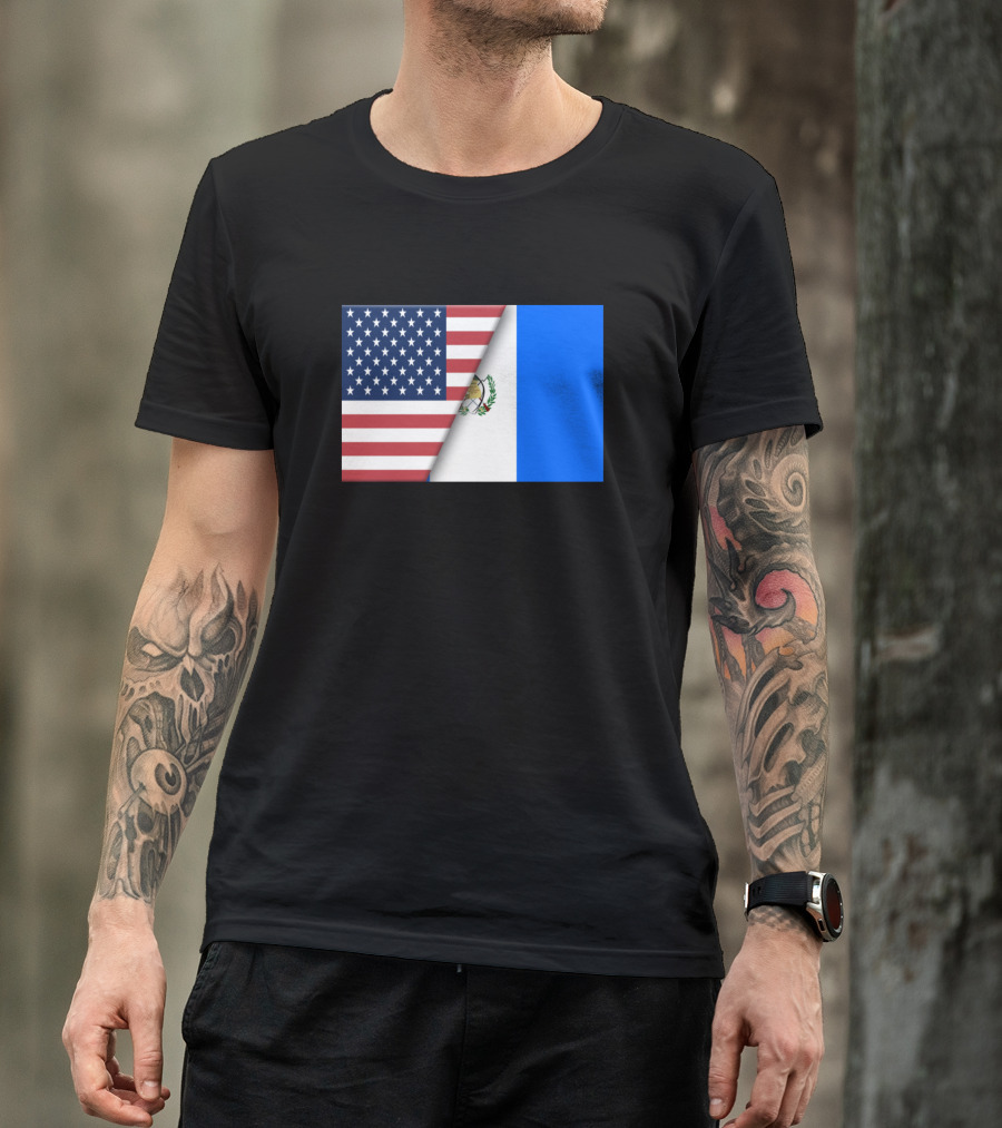 Usa Flag Guatemala Guatemalan Flag Immigrant Ancestry Unity T-Shirt