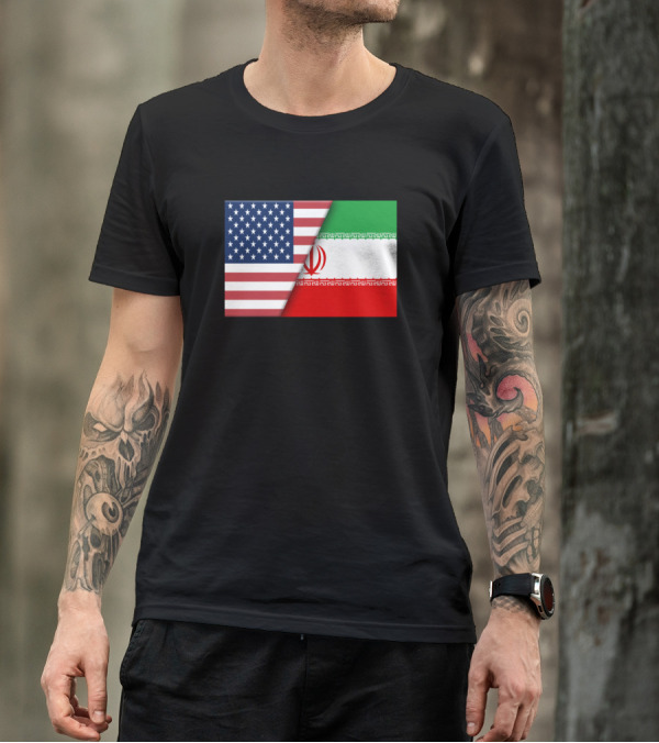 USA Flag Iran Iranian Immigrant Ancestry Home T-Shirt