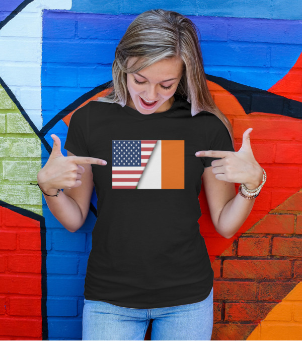 Usa Flag Ireland Irish Flag Immigrant Ancestry Hom Blend T-Shirt