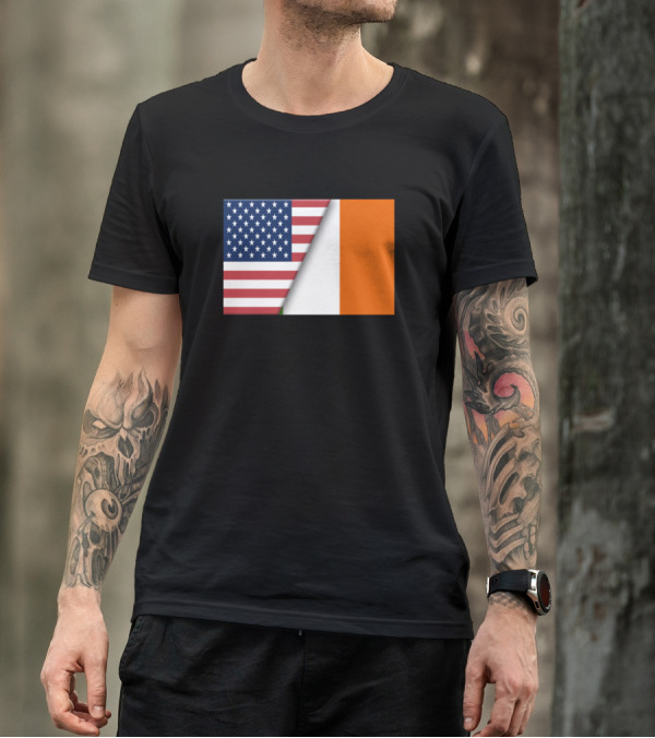 Usa Flag Ireland Irish Flag Immigrant Ancestry Hom Blend T-Shirt
