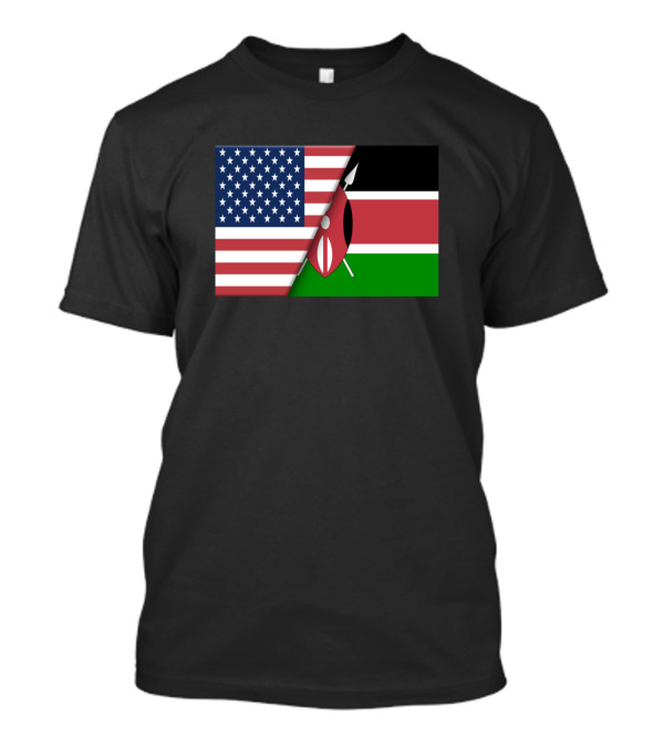 Usa Flag Kenya Kenyan Flag Immigrant Ancestry Home Dual Heritage Pride T-Shirt