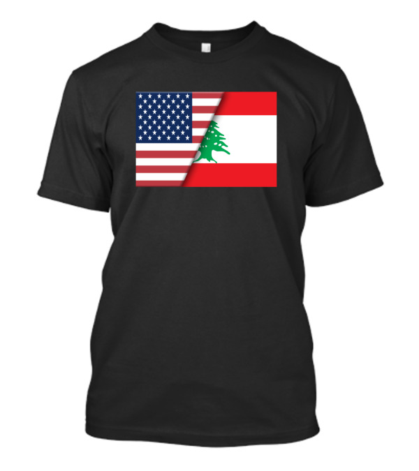 Usa Flag Lebanon Lebanese Flag Immigrant Ancestry Unity Heritage T-Shirt