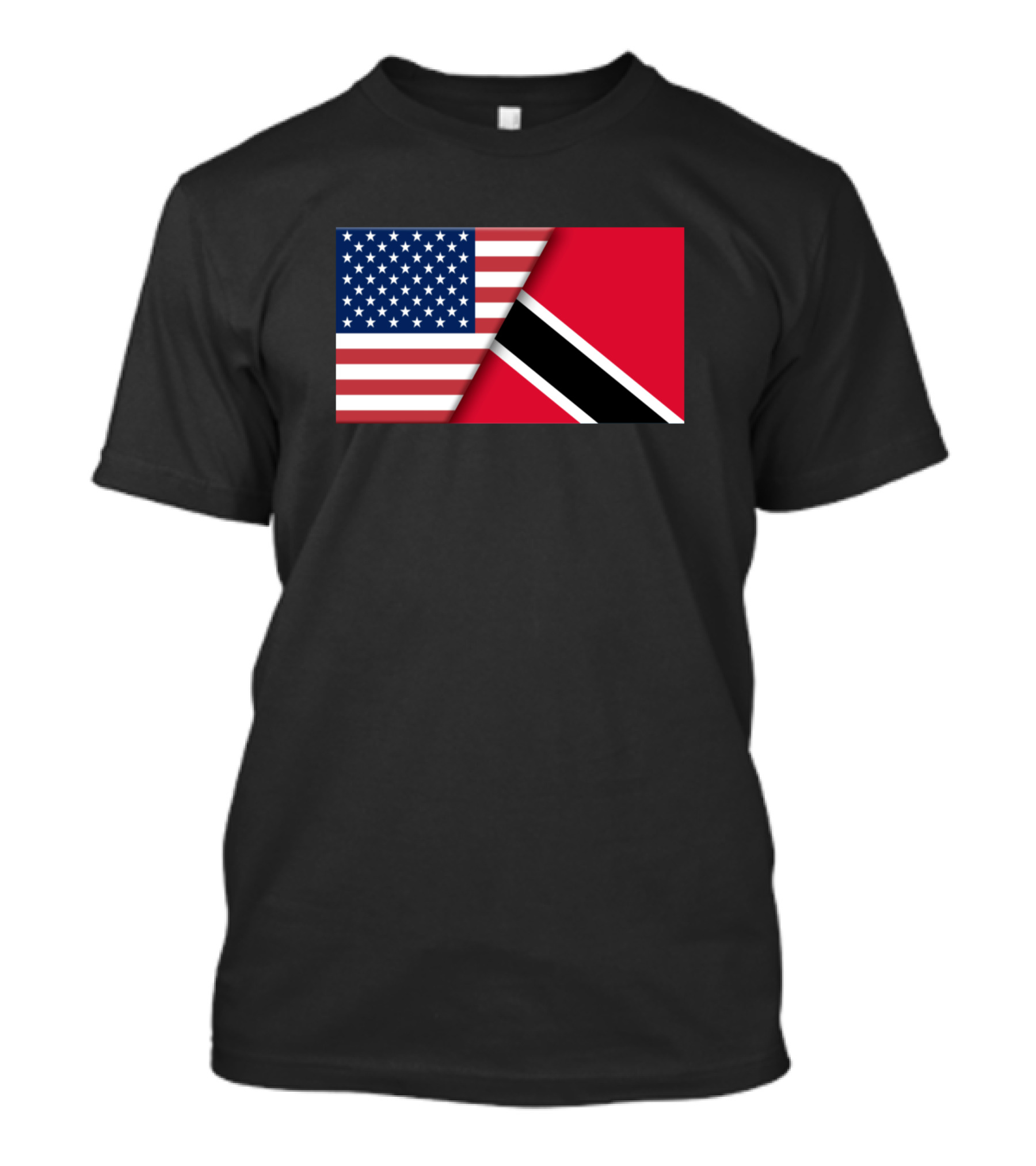 Usa Flag Trinidad And Tobago Flag Immigrant Ancestor Connection Heritage T-Shirt