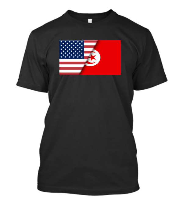 USA Flag Tunisia Tunisian Heritage Immigrant Ancestry T-Shirt