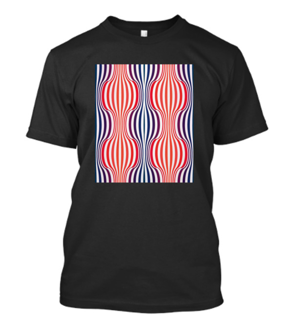 Verner Panton Red Blue Lines Shapes Seamless T-Shirt
