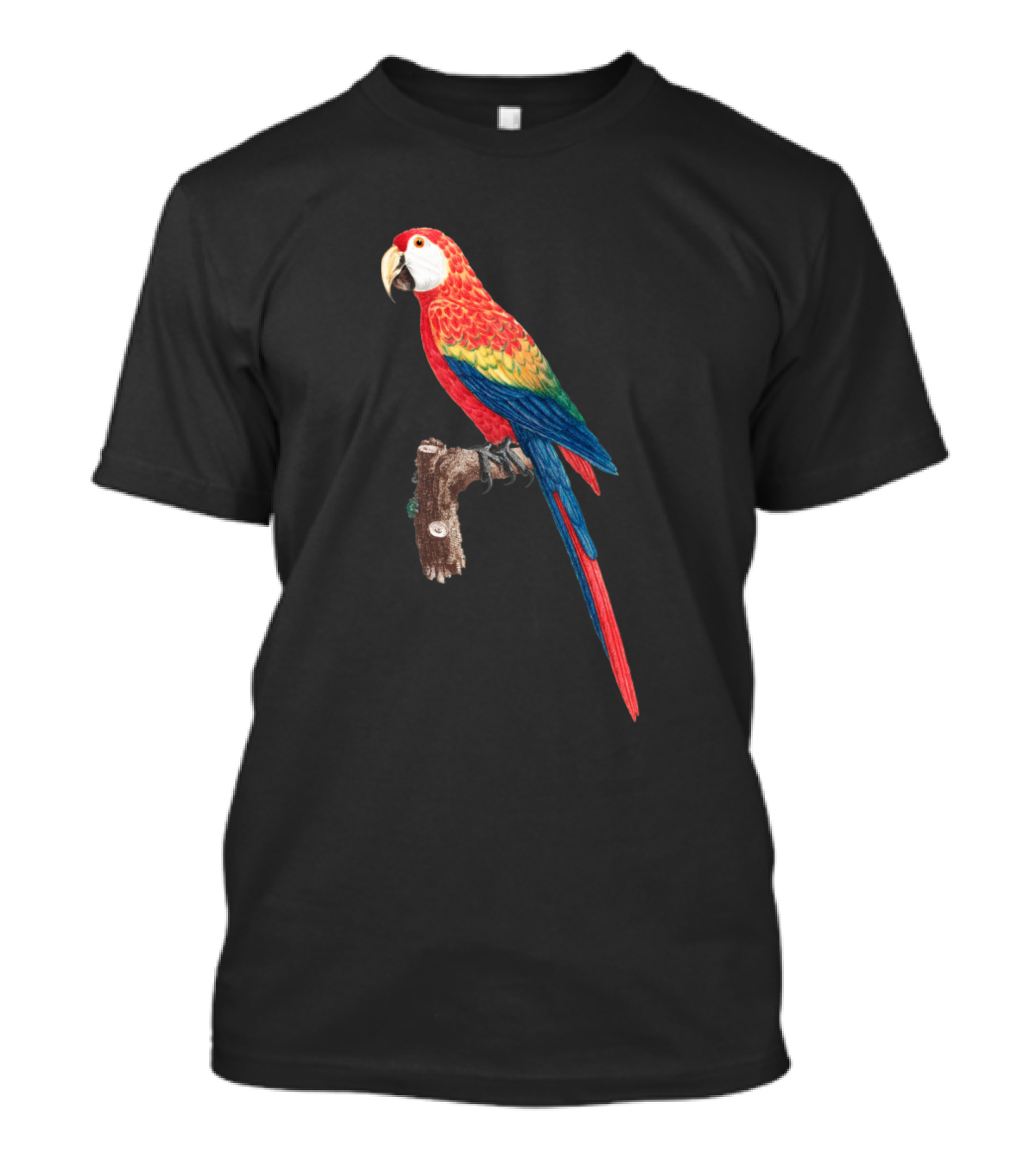 Vintage Scarlet Macaw Parrot Perched On Branch Classic T-Shirt