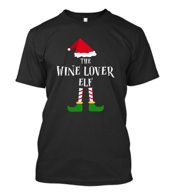 The Wine Lover Elf Christmas T-Shirt