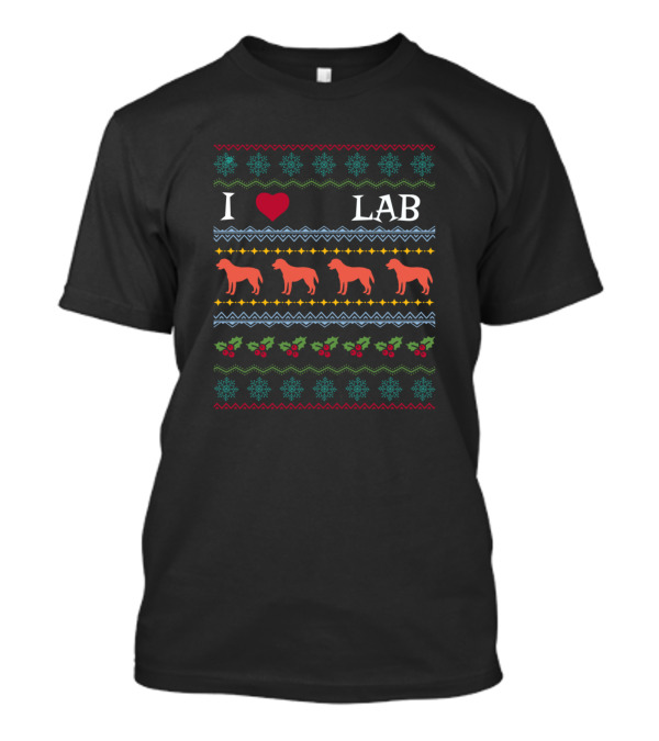 I Love Lab Ugly Dogs Christmas T-Shirt