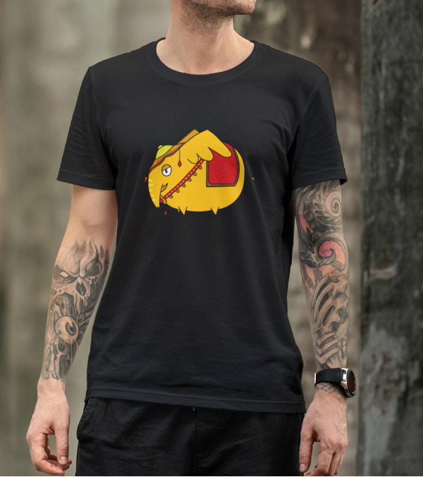 Yellow Elephant Red Saddle Green Hat T-Shirt