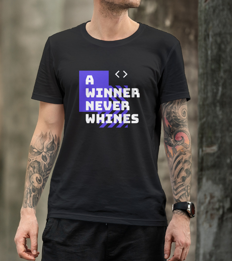 A Winner Never Whines Bold Typography With Arrows T-Shirt