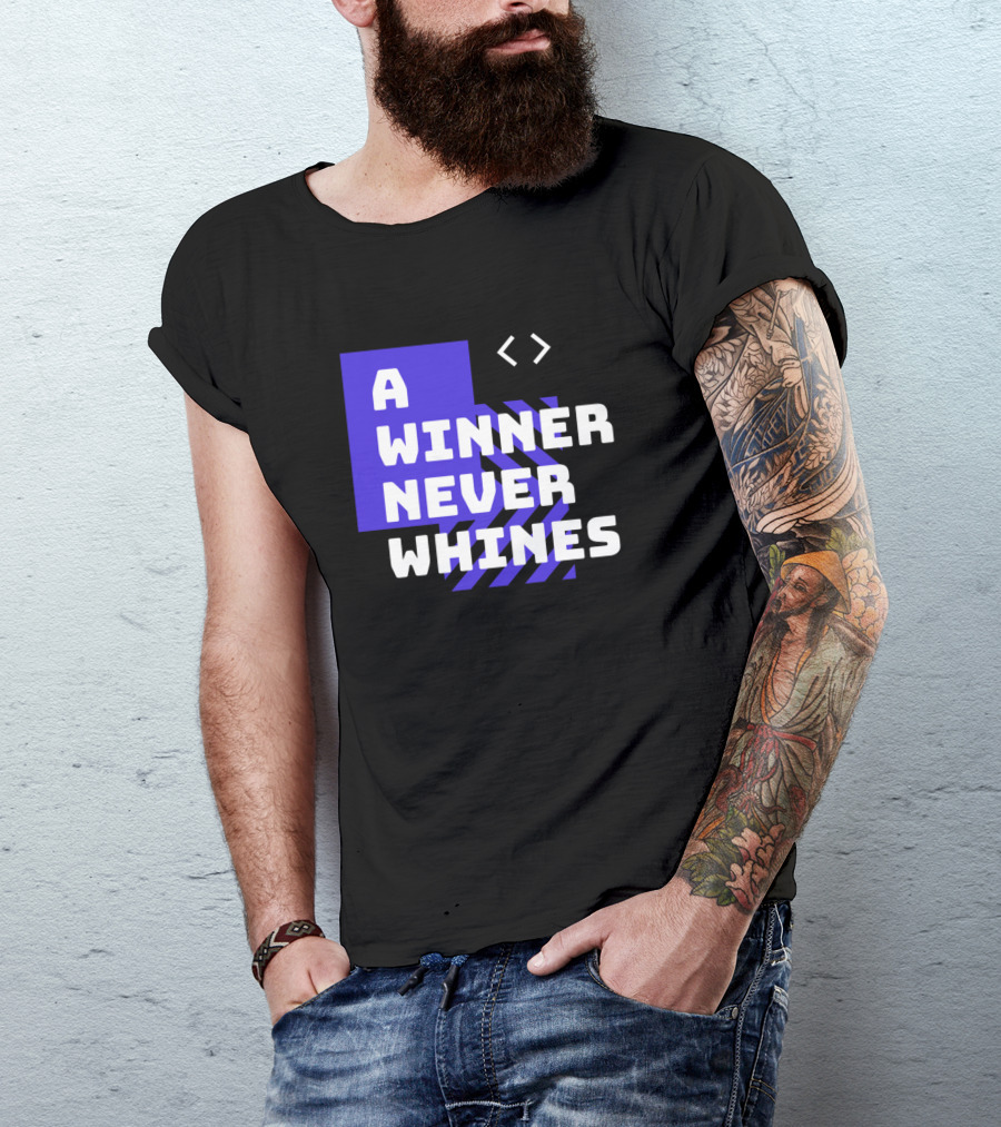 A Winner Never Whines Bold Typography With Arrows T-Shirt