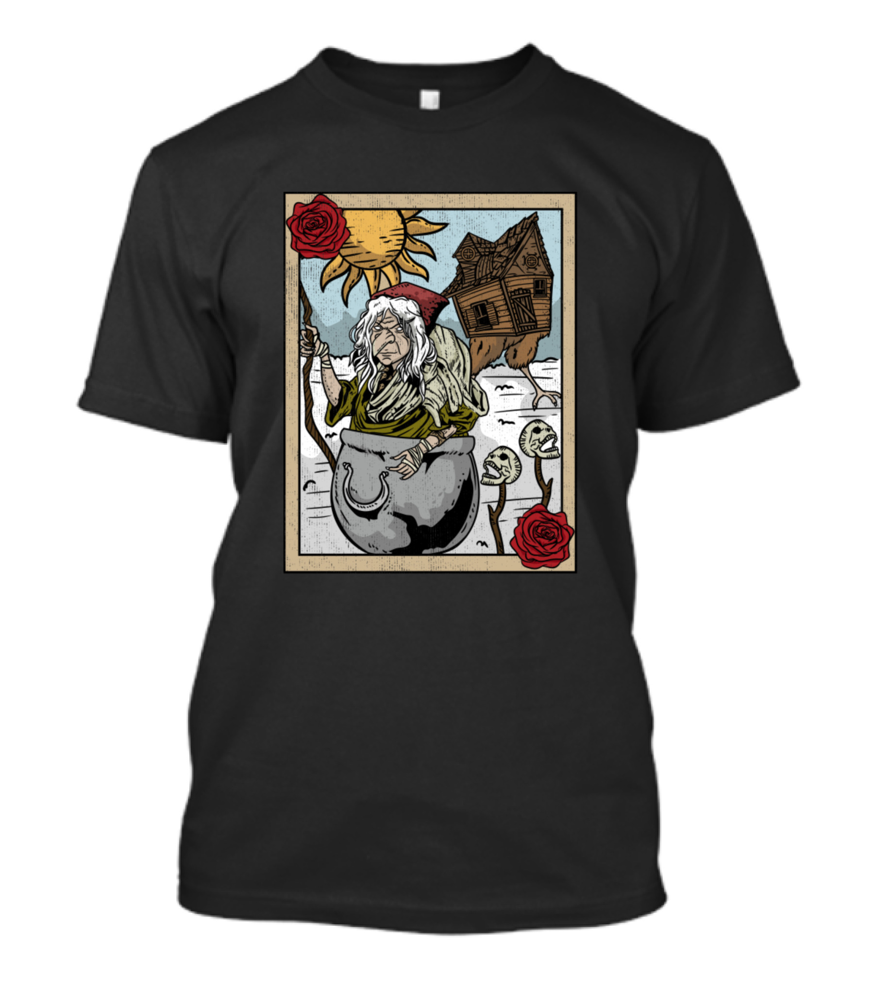 Baba Yaga Witch Tarot Card With Spells And Witchcraft T-Shirt