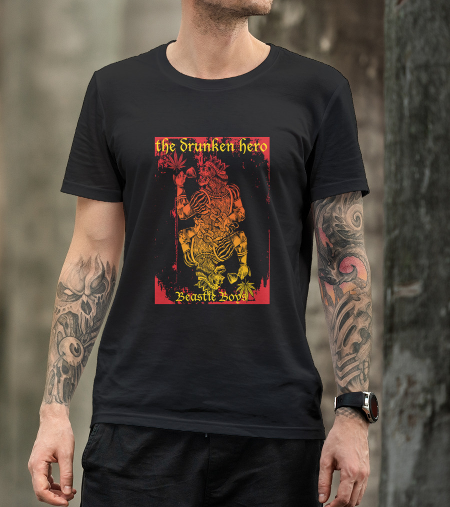 The Drunken Hero Beastie Boys Playing Card Style With Cannabis Leaf T-Shirt