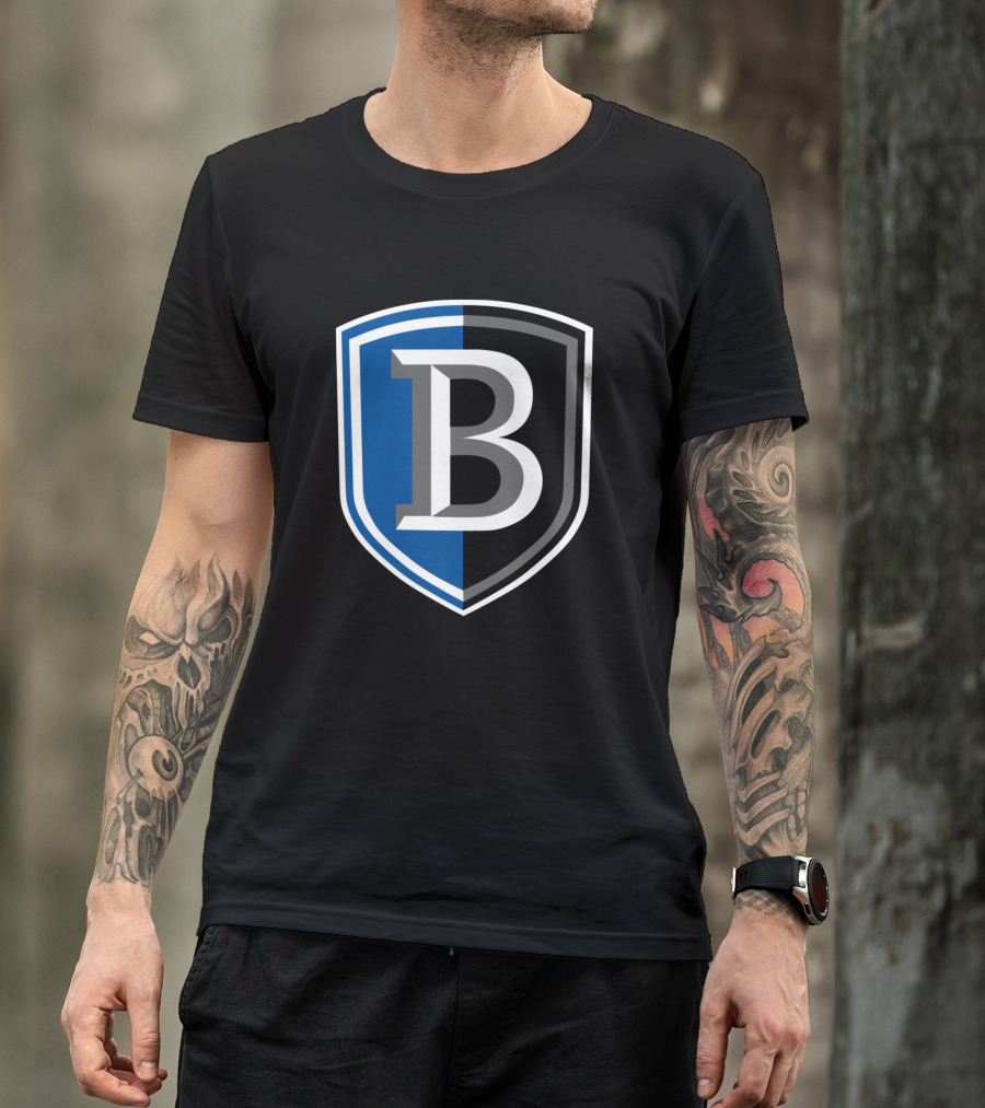 Bentley Falcons Blue And Black Shield Emblem B T-Shirt