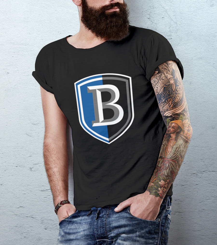 Bentley Falcons Blue And Black Shield Emblem B T-Shirt