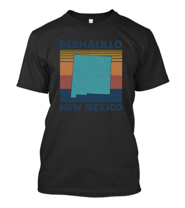 Bernalillo New Mexico Vintage State Map Retro Stripes T-Shirt