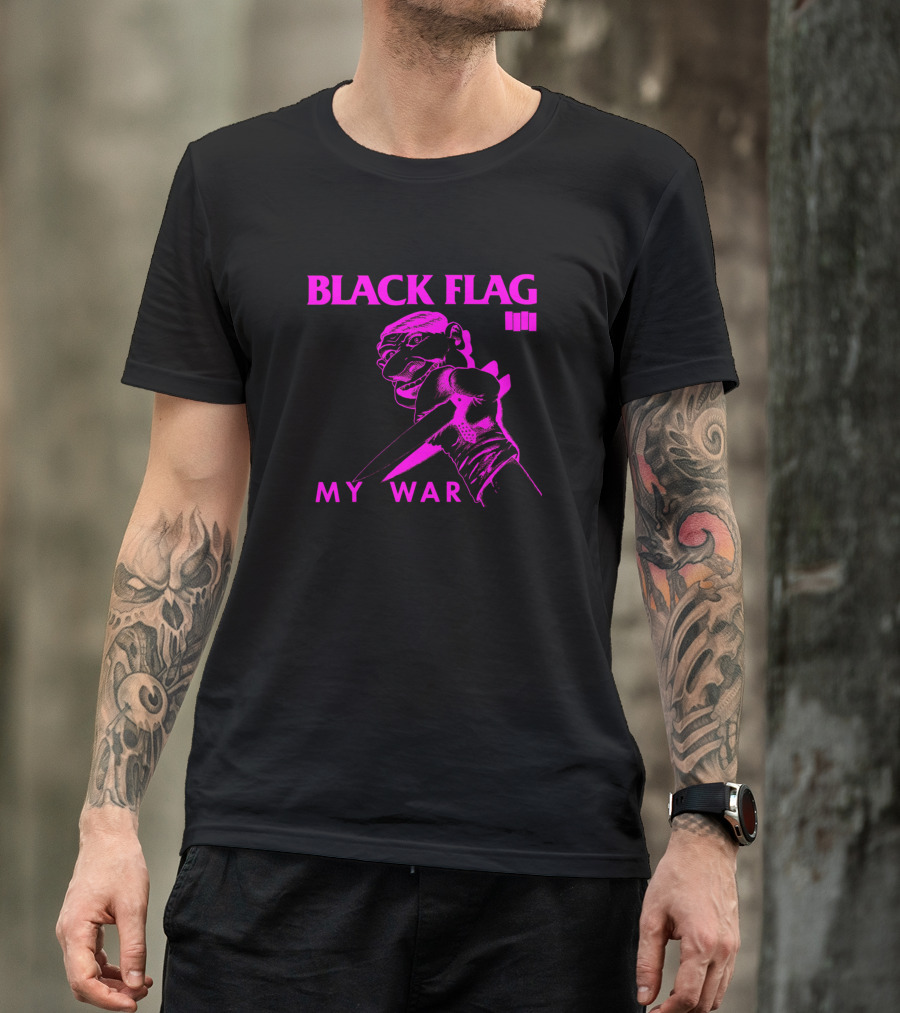 BLACK FLAG MY WAR Pink Knife T-Shirt
