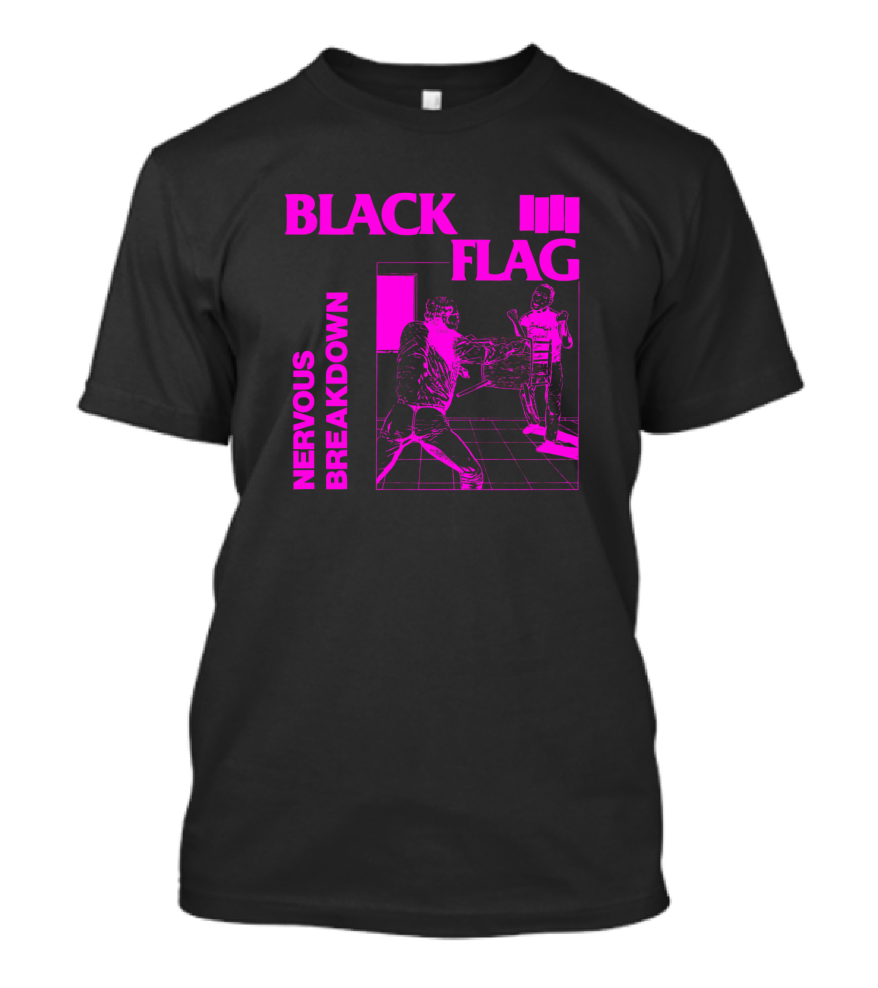 Black Flag Nervous Breakdown Pink Iconic Punk Band T-Shirt