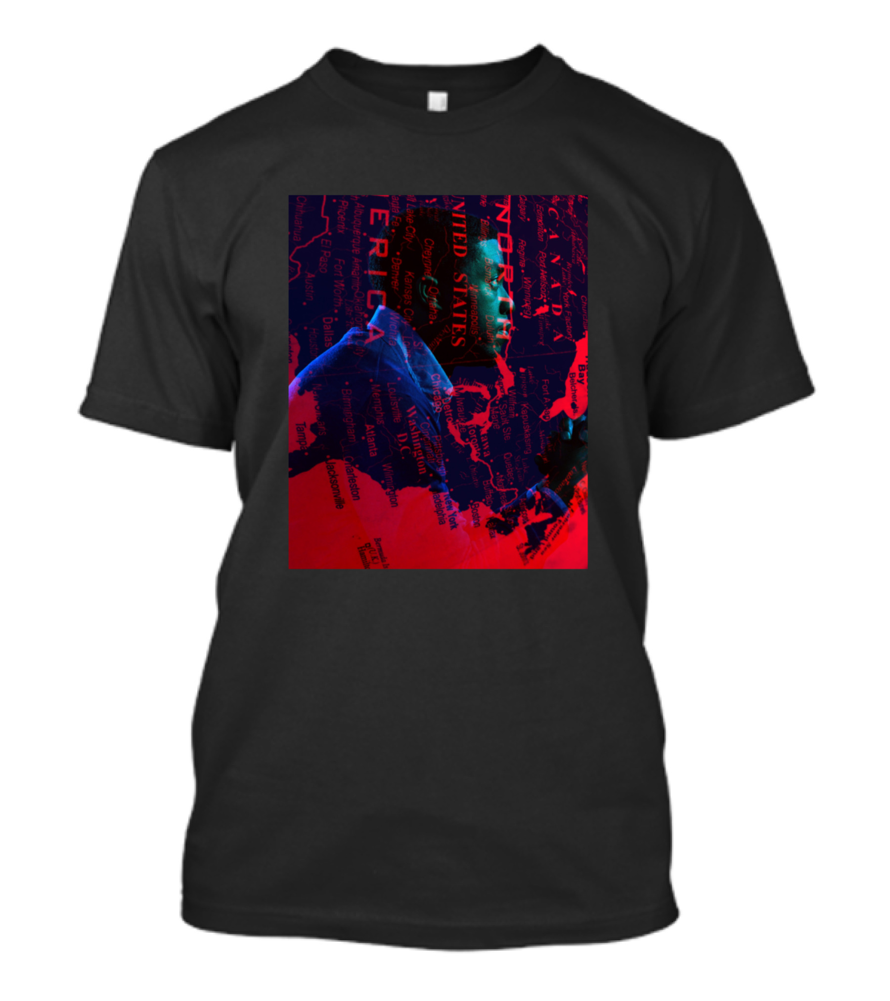 Chadwicks Legacy North America United States Map Red And Blue Overlay T-Shirt