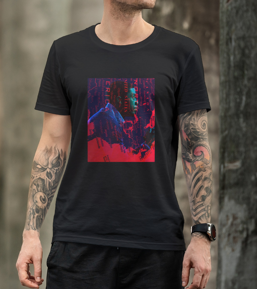 Chadwicks Legacy North America United States Map Red And Blue Overlay T-Shirt