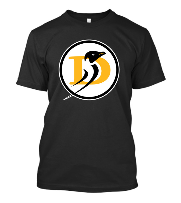 Dominican Penguins Logo With Yellow D And Penguin T-Shirt