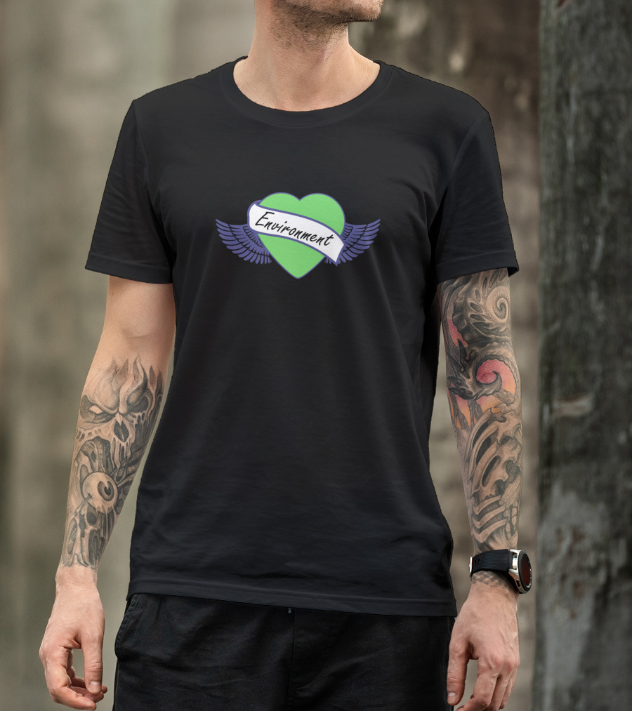 Ein Herz Für Die Umwelt Environment Green Heart With Wings T-Shirt