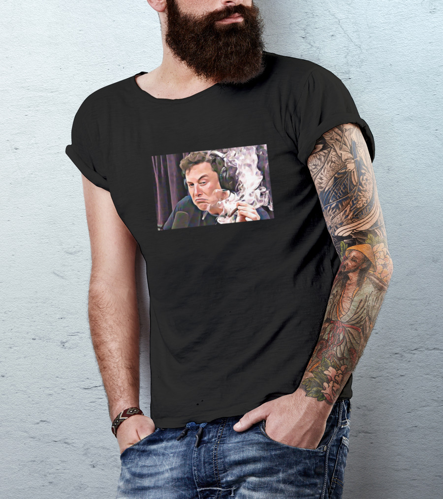 Elon Musk Smoking Podcast Meme Iconic Moment T-Shirt