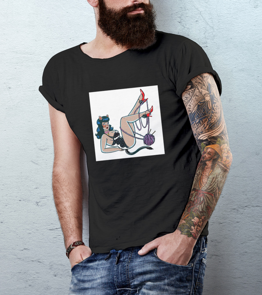 Kitty Pinup Yarn Cat Ears T-Shirt