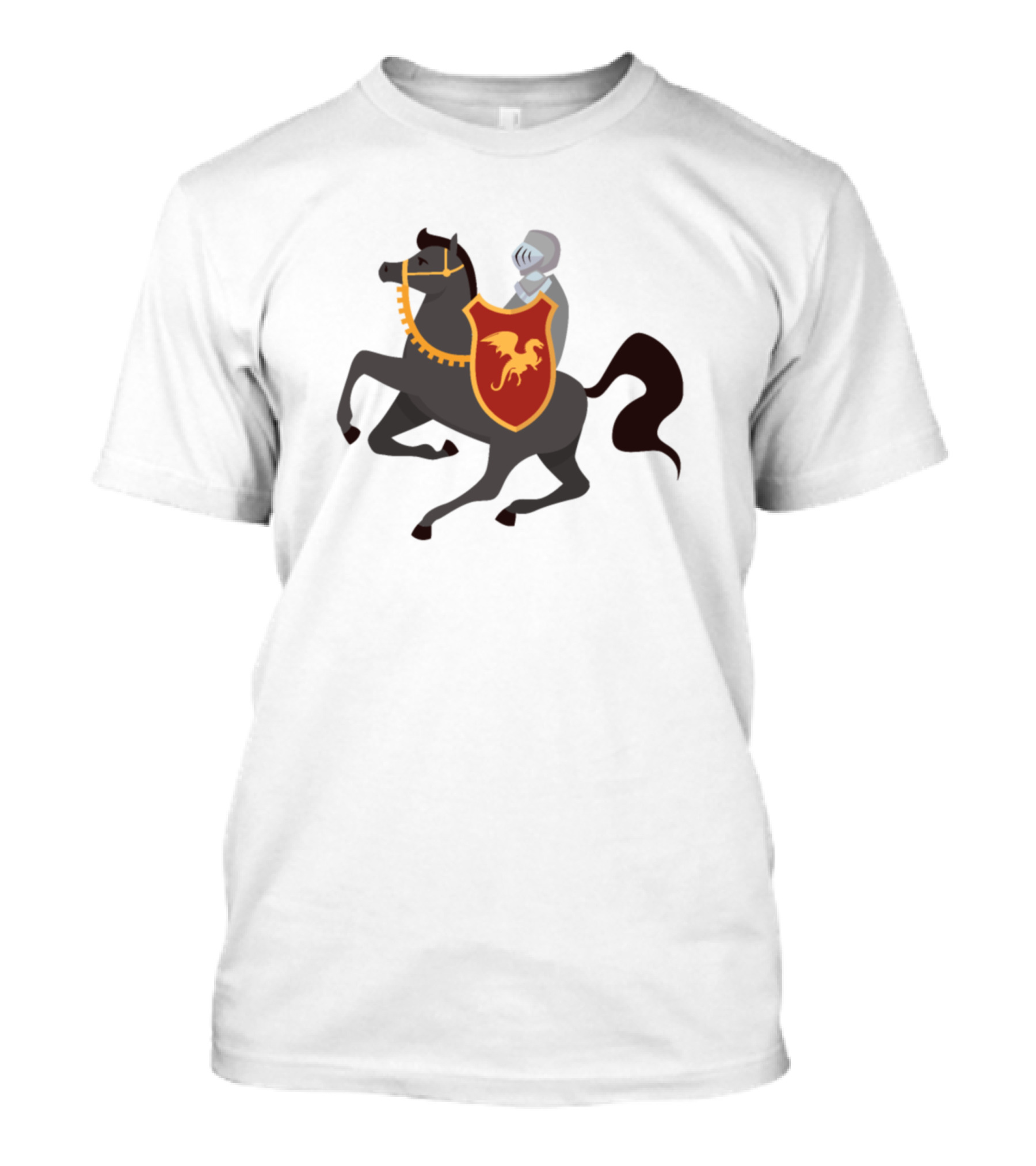 Knight With Horse Dragon Shield Emblem T-Shirt