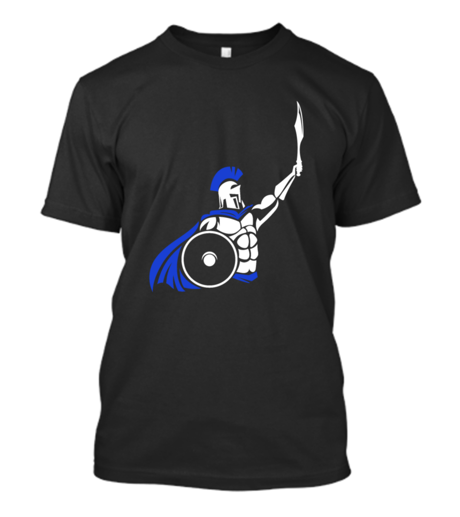 Knight With Blue Cape And Sword Raising Shield T-Shirt