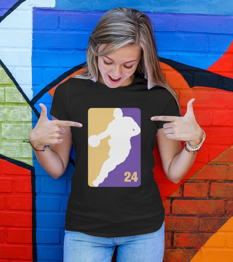 Kobe NBA 24 Iconic Silhouette Purple And Gold T-Shirt