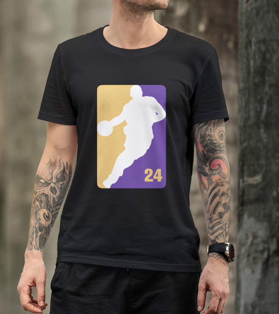 Kobe NBA 24 Iconic Silhouette Purple And Gold T-Shirt