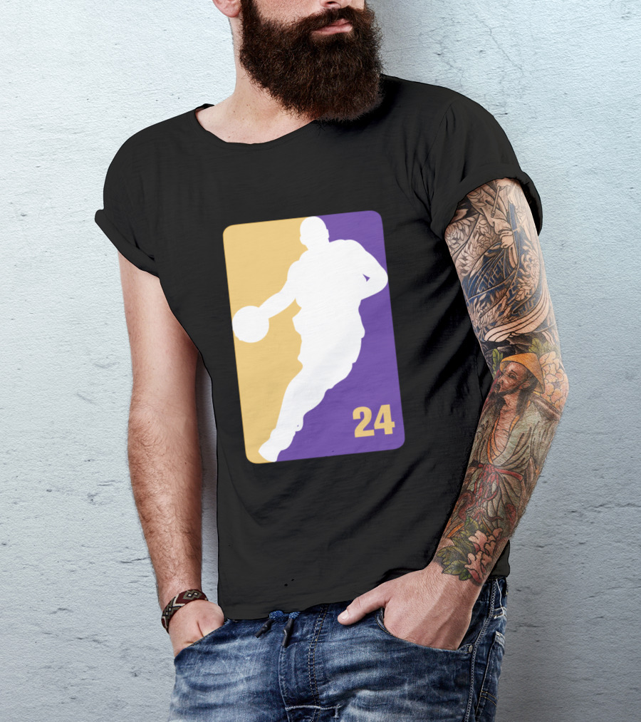 Kobe NBA 24 Iconic Silhouette Purple And Gold T-Shirt