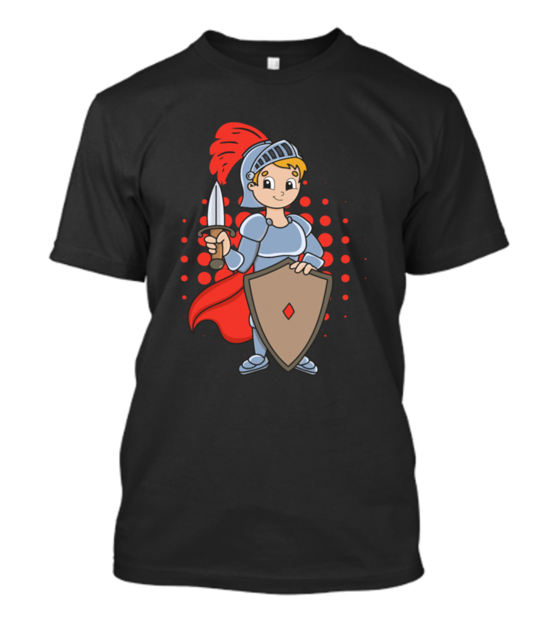 Young Brave Little Knight With Sword And Shield T-Shirt