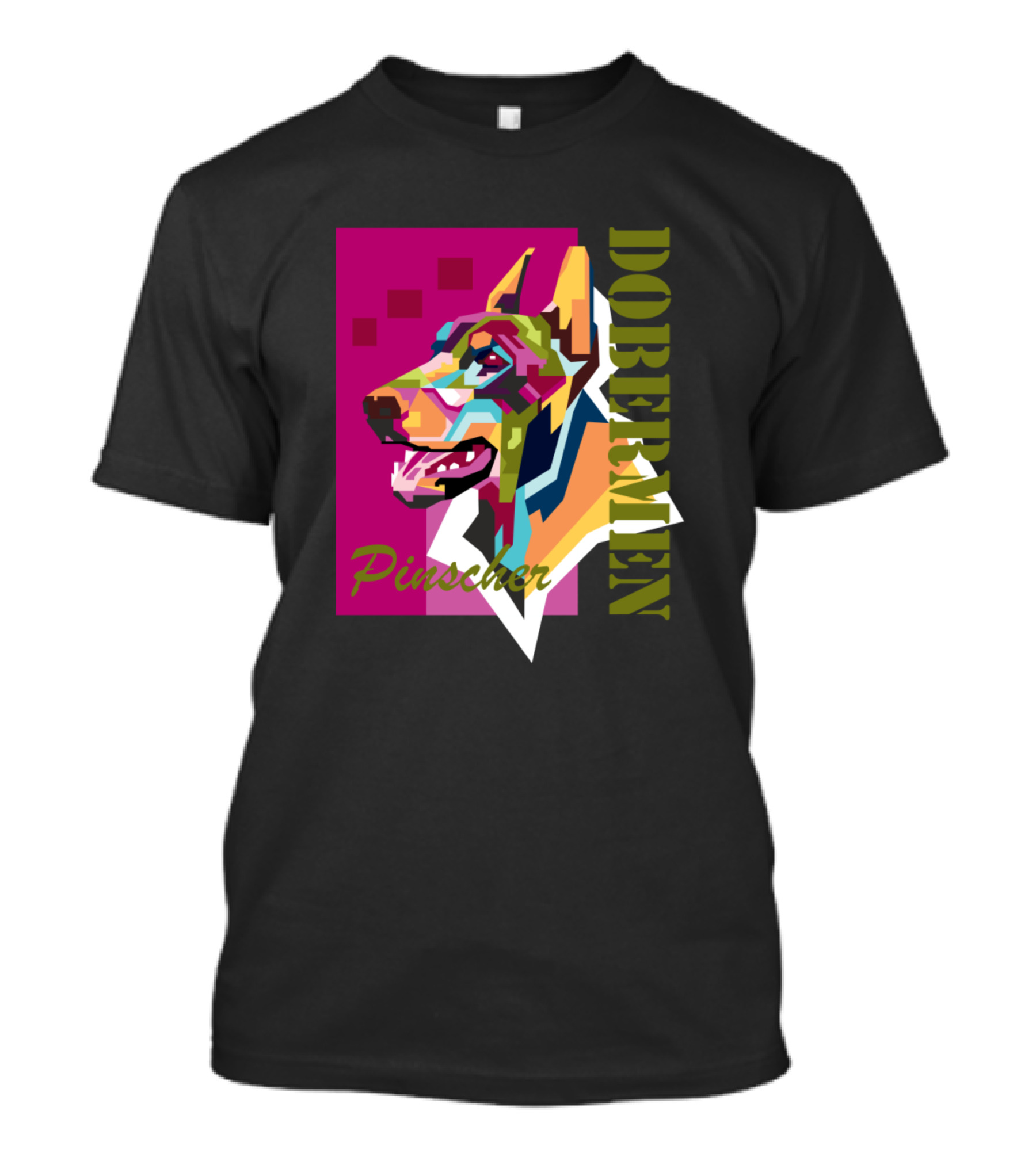 Dobermen Pinscher Colorful Geometry T-Shirt