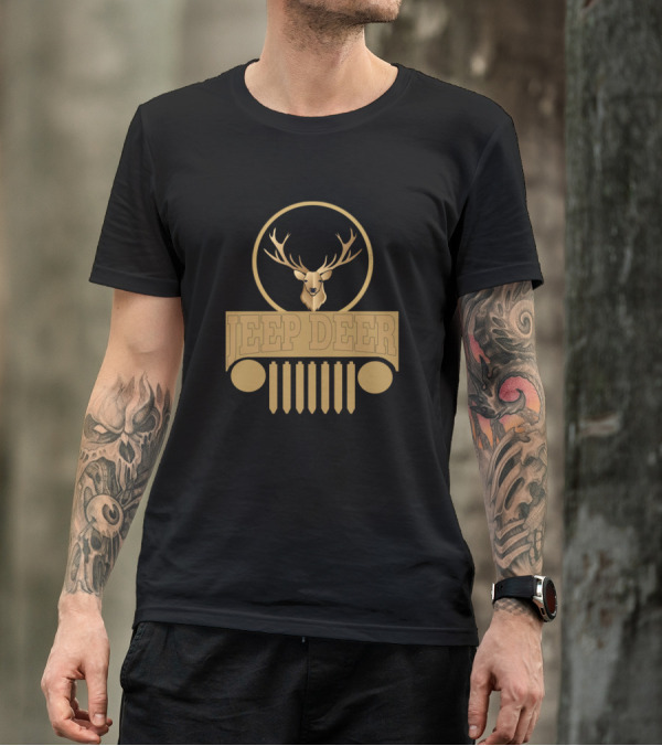 Jeep Deer Grille With Antler Circle Emblem T-Shirt