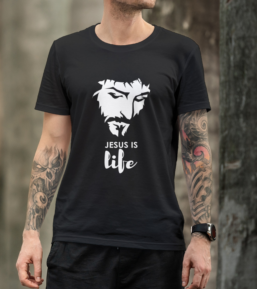Jesus Is Life Christian Faith Iconic Representation T-Shirt