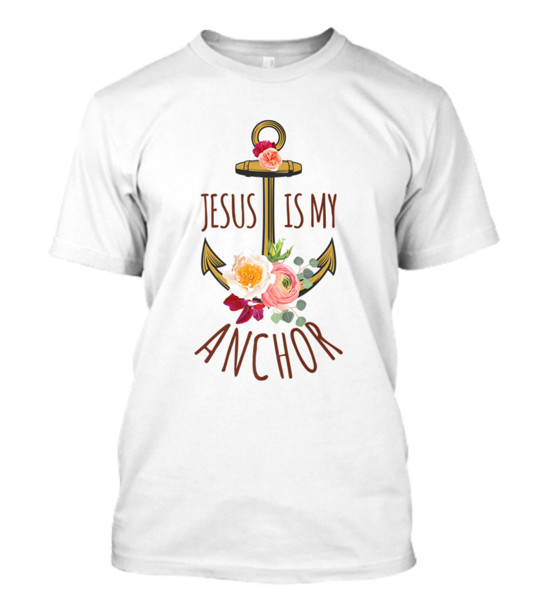 Jesus Is My Anchor Floral Religious T-Shirt