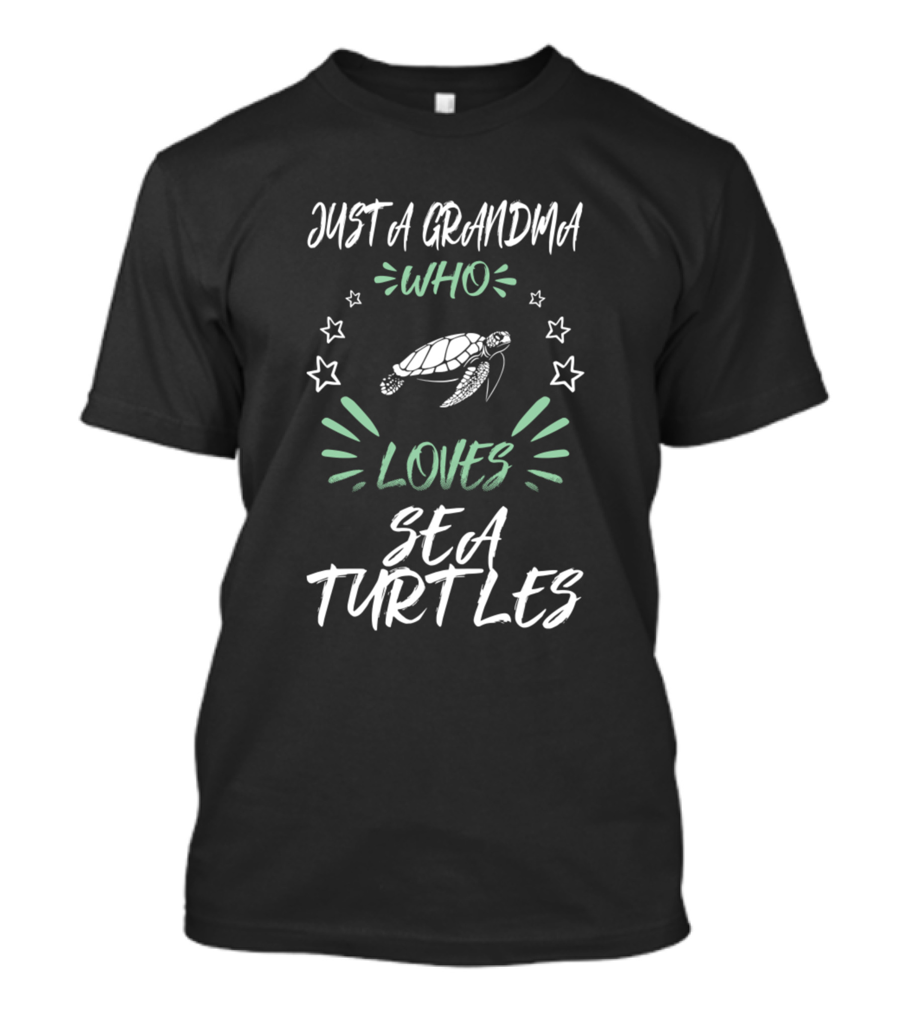 Just A Grandma Who Loves Sea Turtles With Star Accents T-Shirt