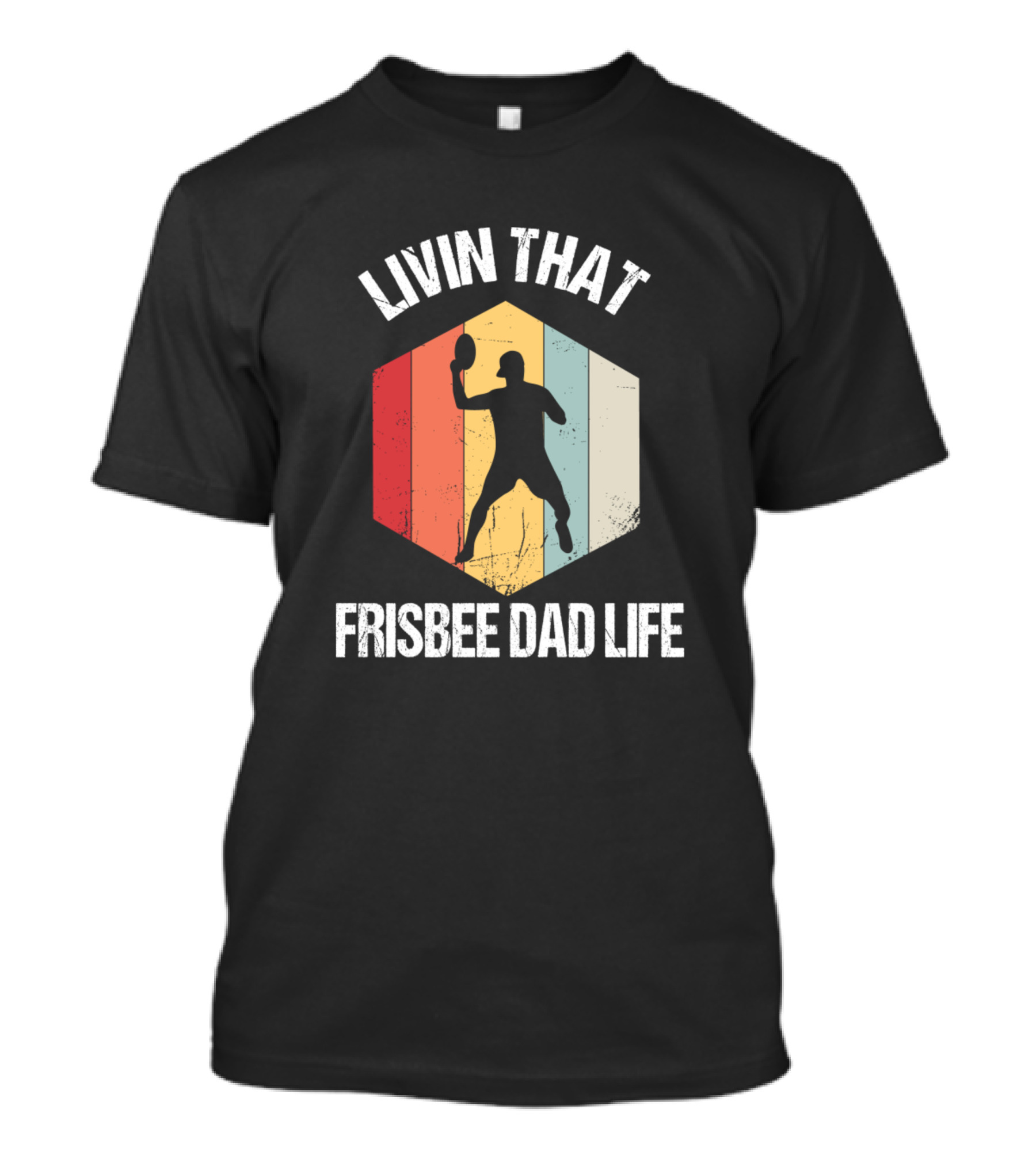 Livin That Frisbee Dad Life Vintage Disc Golf Retro T-Shirt