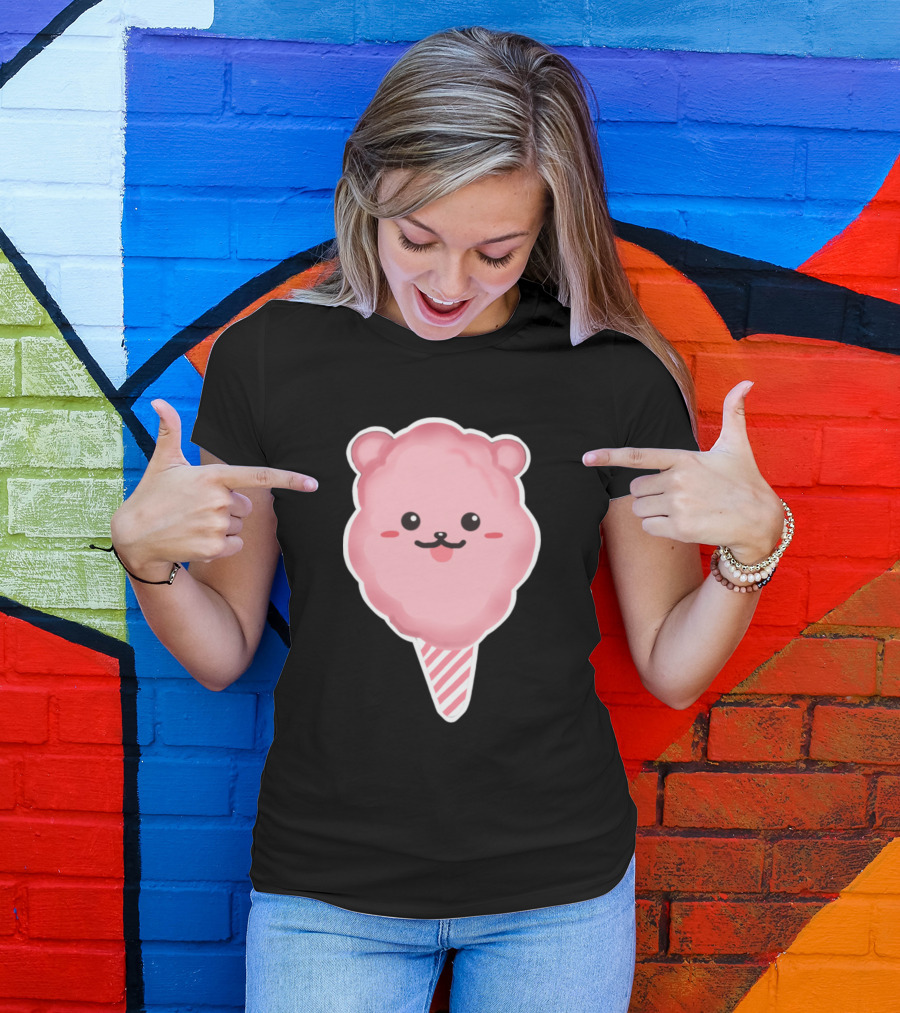 Lovely Bear Cotton Candy Kawaii Face Confectionery T-Shirt