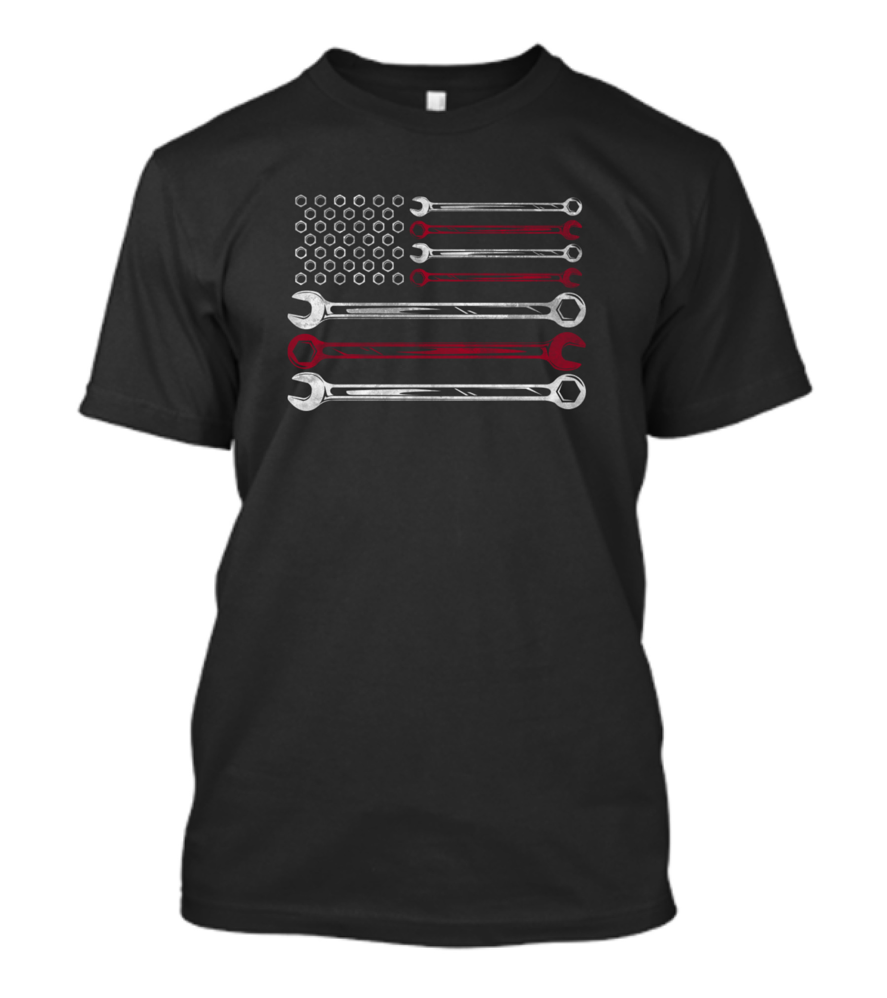 American Flag Made Of Wrenches Mechanic USA Car Repair T-Shirt