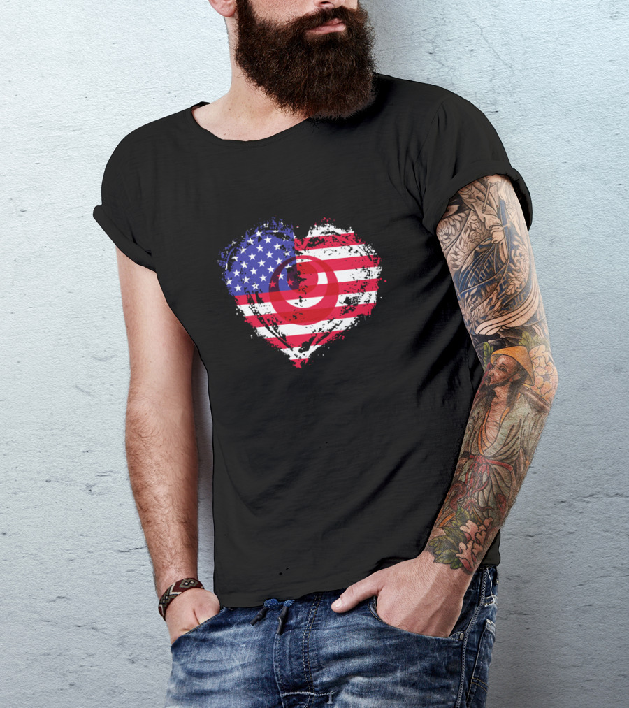 Okinawan American Heart Flag American Okinawan Half Okinawan T-Shirt