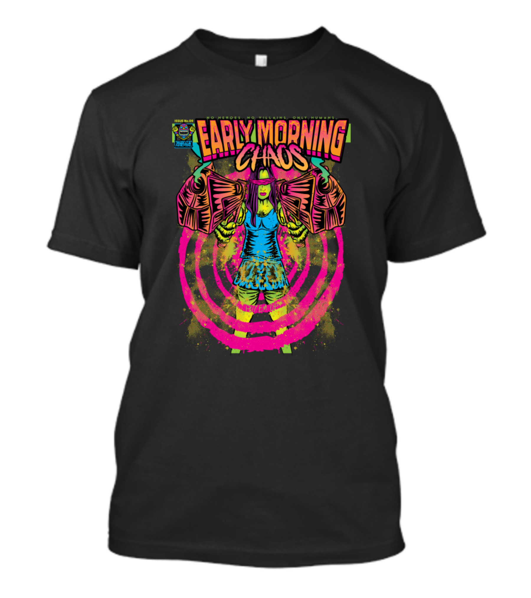 Early Morning Chaos Psychedelic Comic T-Shirt