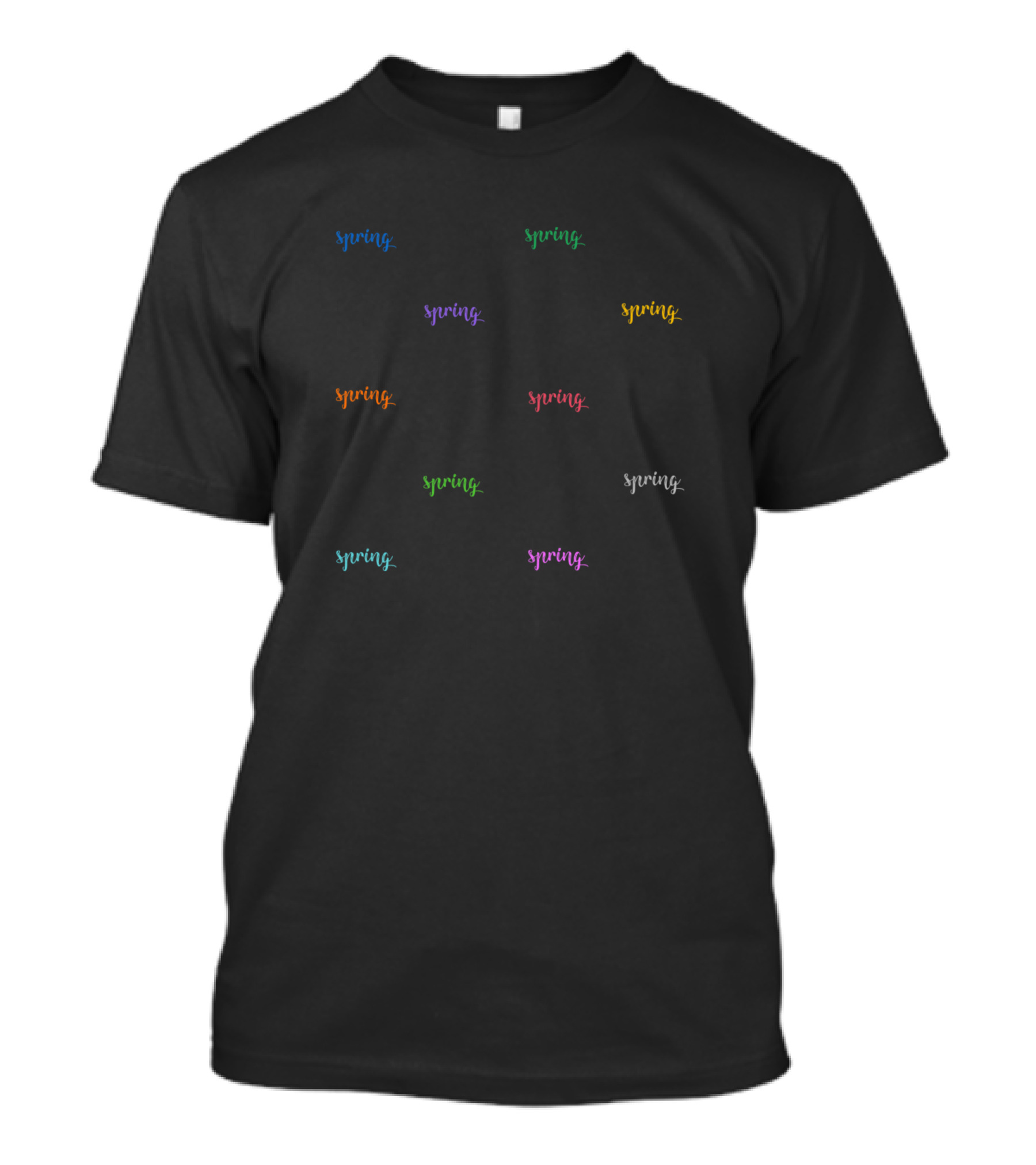 Rainbow Spring Colored Text T-Shirt