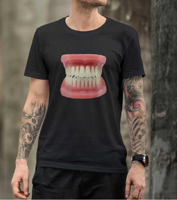 Teeth Grinning Denture Replica Image T-Shirt
